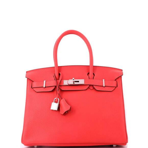Hermes Handbags - Hermes Birkin 30 Red Togo with Palladium Hardware